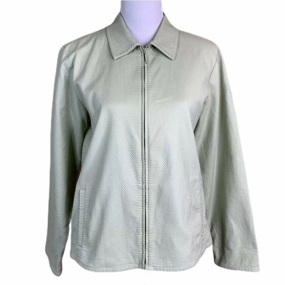 Eileen Fisher Green Textured Long Sleeve Jacket - Picture 1 of 11